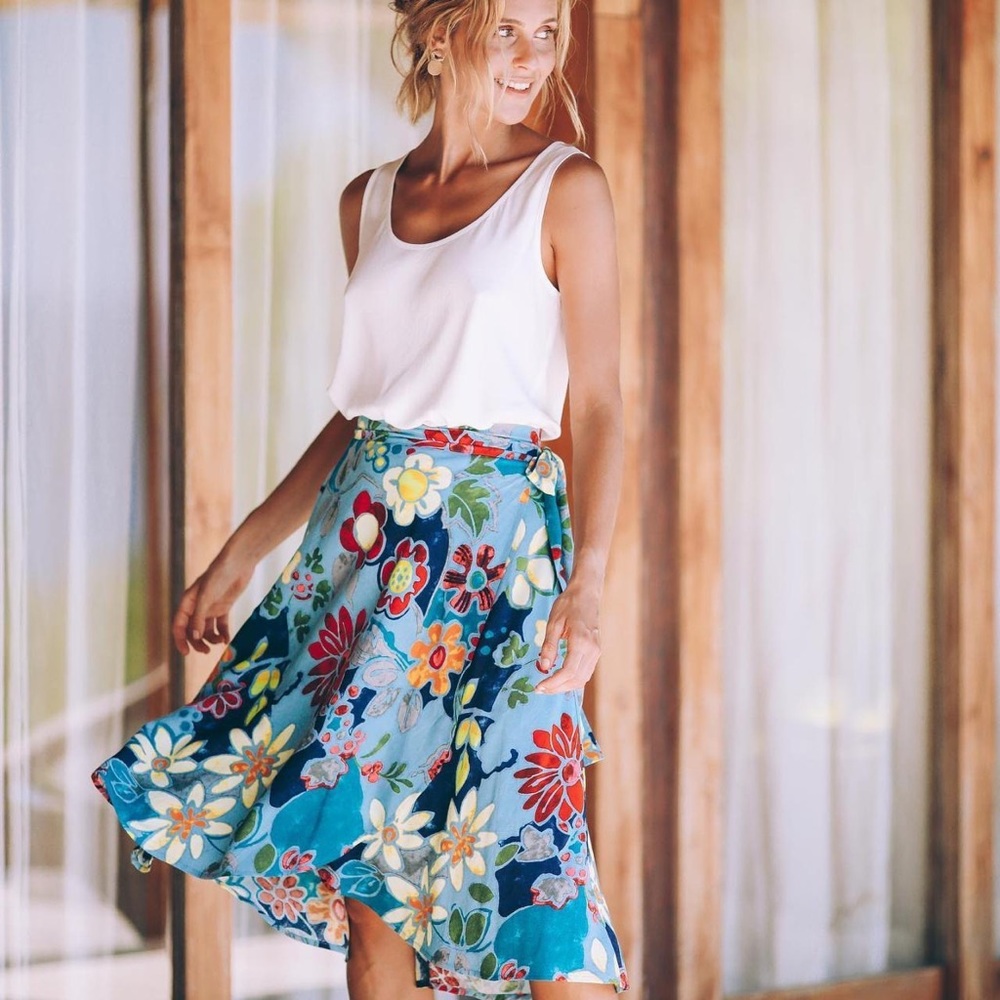 NWOT Jams World Pacific Flora Wrap Skirt, Women's Med